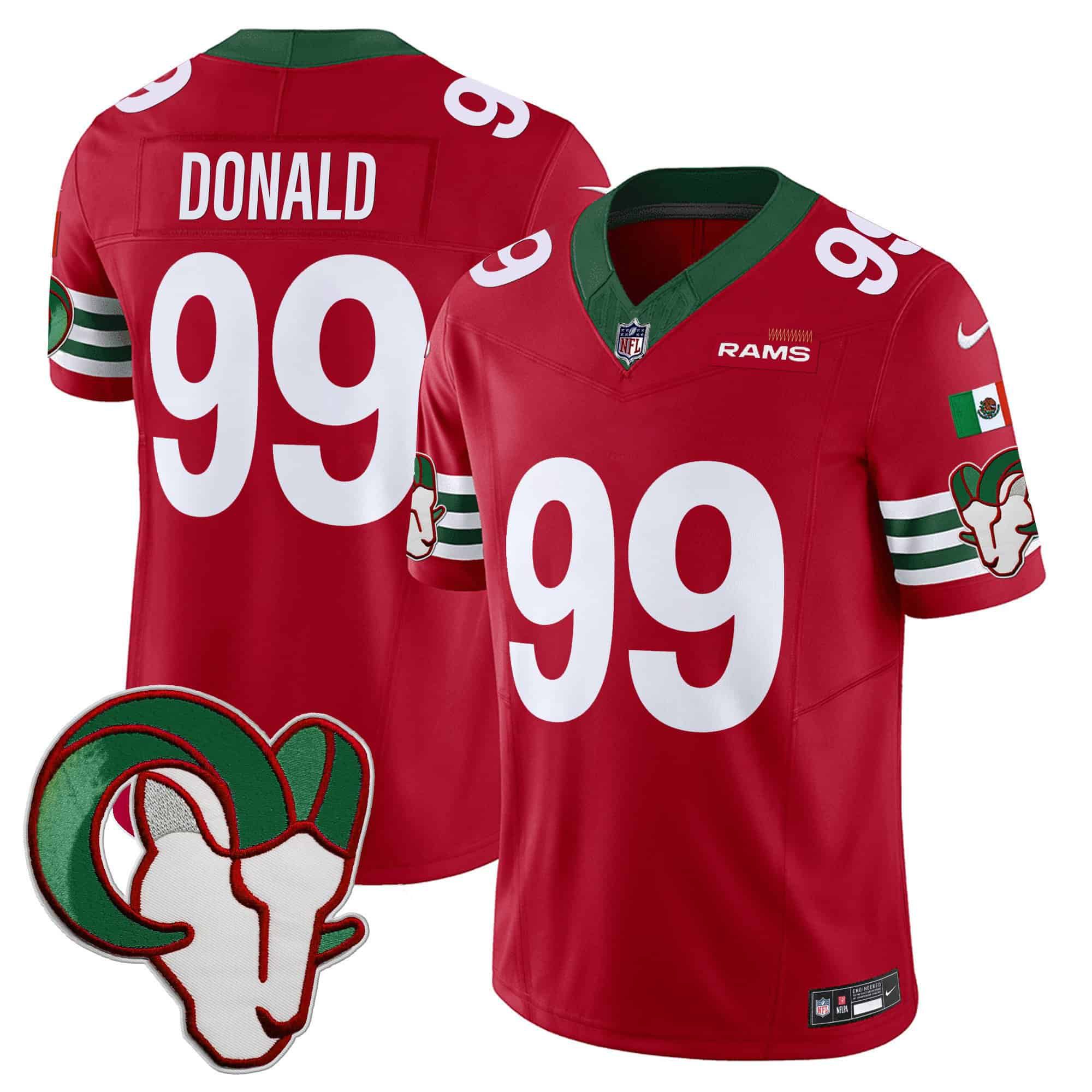 Men Los Angeles Rams #99 Donald Red 2024 Nike Mexico Vapor Limited NFL Jersey style 1->indianapolis colts->NFL Jersey